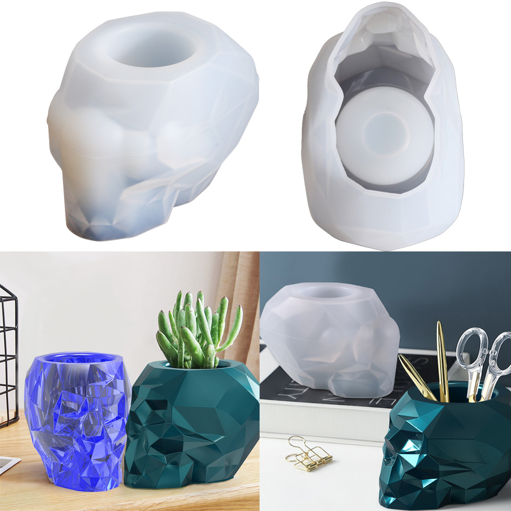 Succulent Set - Skull Shape Mold Pen Holder Silicone