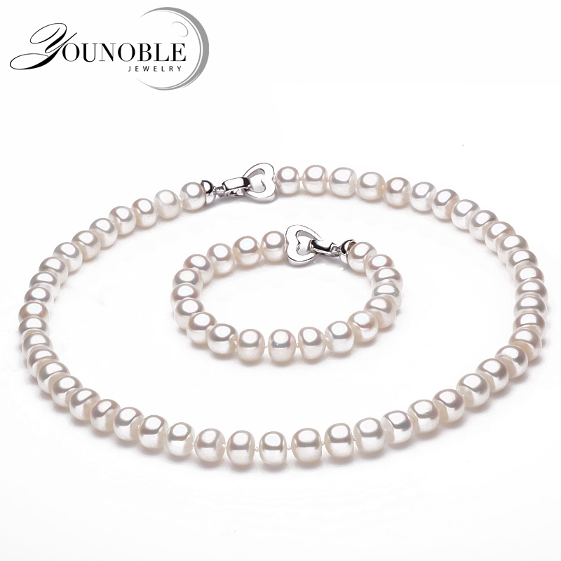 Snake Plant - Wedding Natural Freshwater Pearl Necklace Bracelet