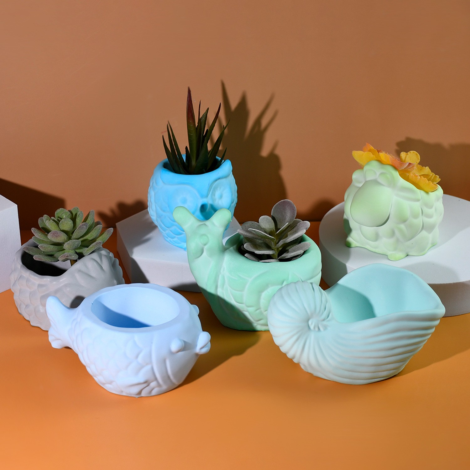 3D Animal Flower Pot Silicone  - Succulent Set 评论和价格