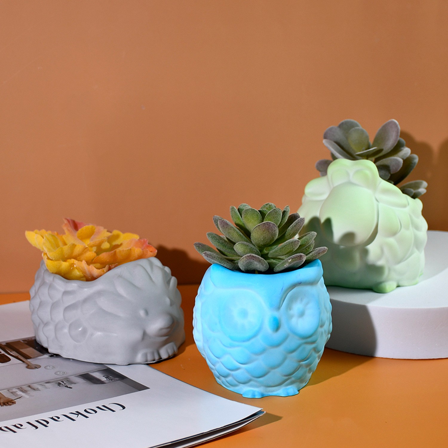 3D Animal Flower Pot Silicone  - Succulent Set 评论和价格