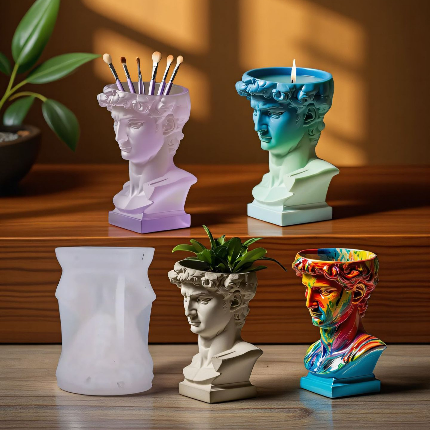 David Head Silicone Planter Mo - Succulent Set 评论和价格