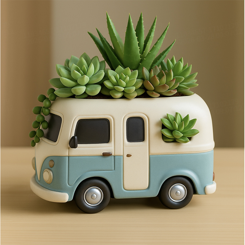 3D Vintage Bus Car Succulent P - Succulent Set 评论和价格