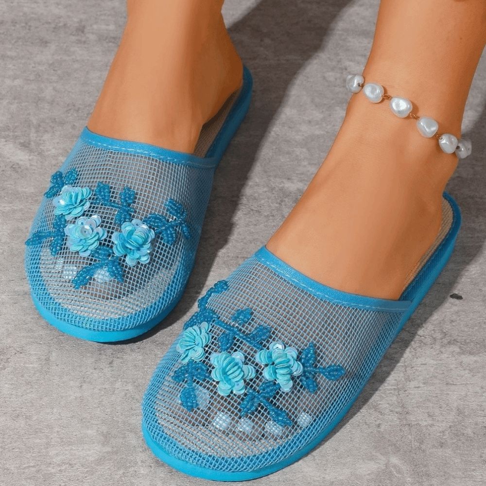 Casual Flower Embroidery Mesh  - Indoor Plants 评论和价格