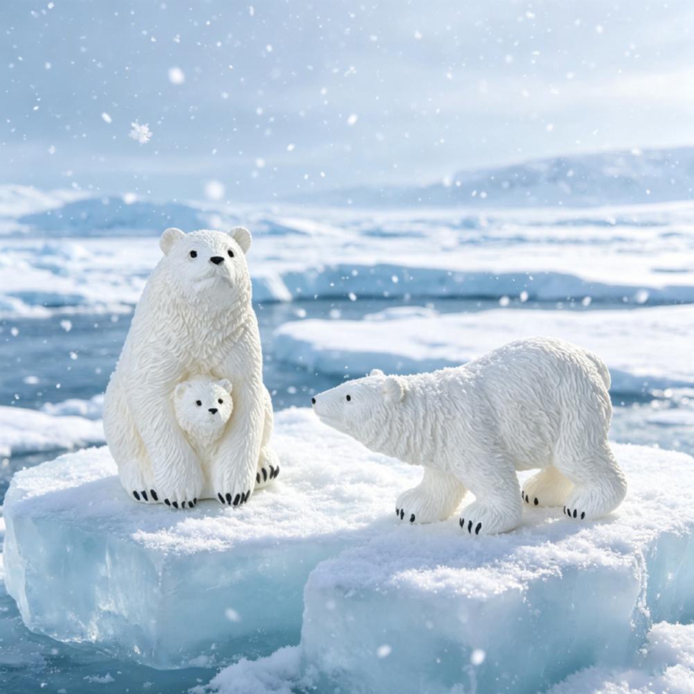Miniature Polar Bear Figurines - Succulent Set 评论和价格