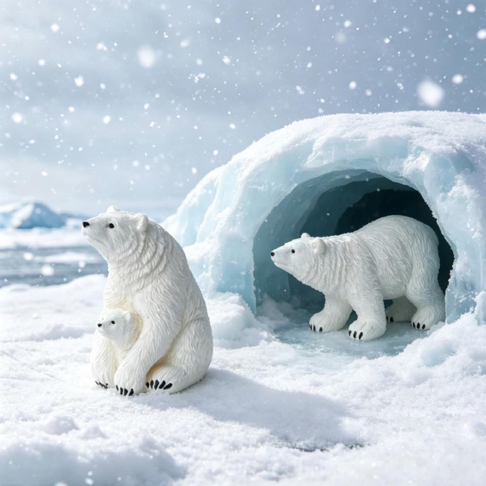 Miniature Polar Bear Figurines - Succulent Set 评论和价格