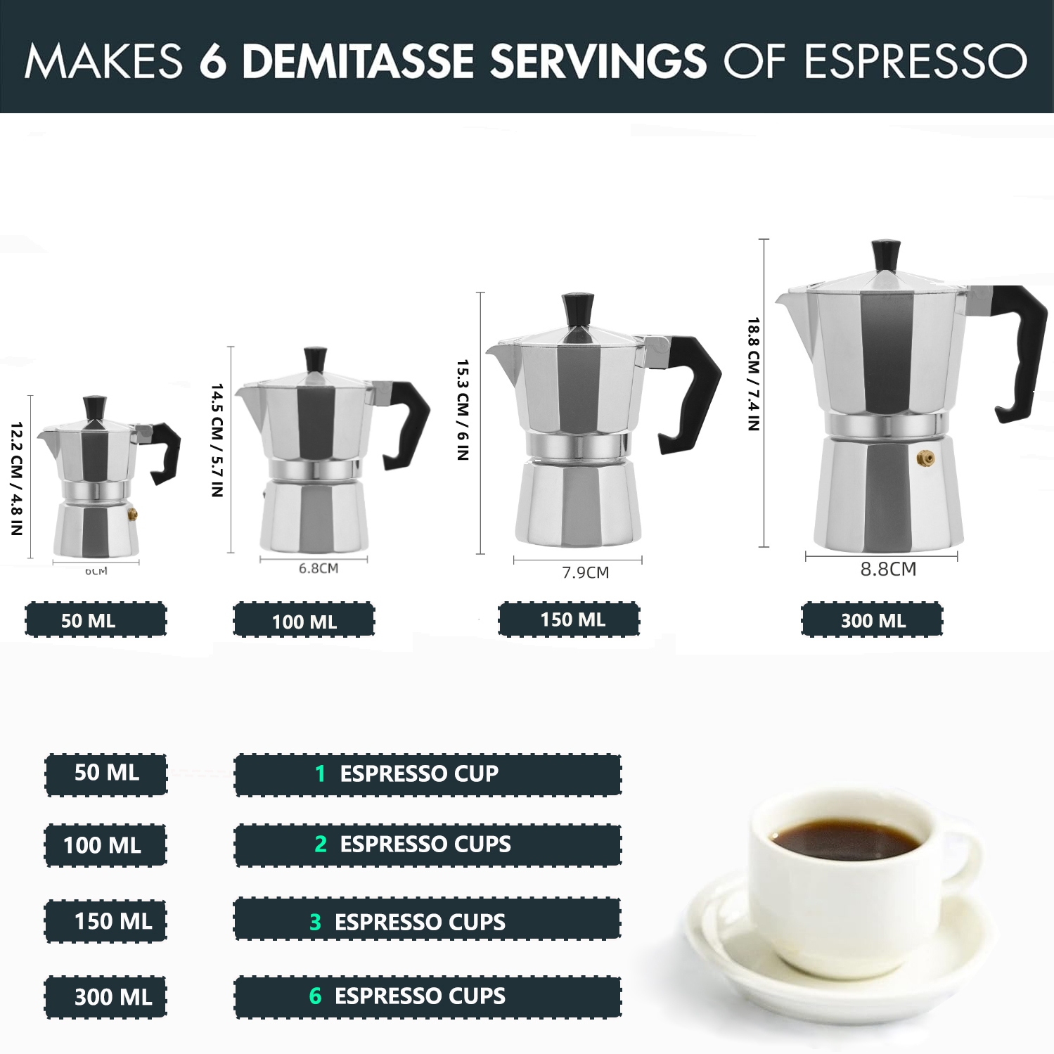 Classic Aluminum Moka Pot 50-3 - Pothos 评论和价格