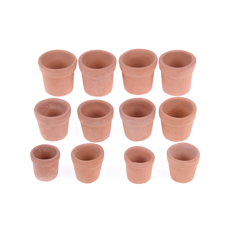 12Pcs Dollhouse 1:12 Mini Clay - Terracotta Pot 评论和价格