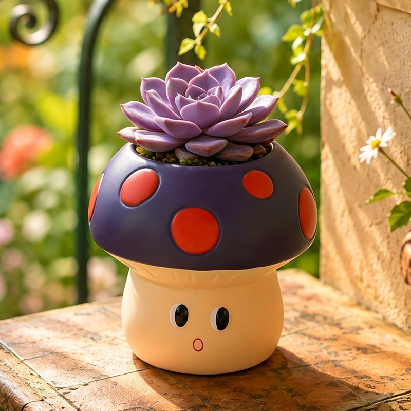 Cute Cartoon Mushroom Resin Su - Snake Plant Ceramic 评论和价格
