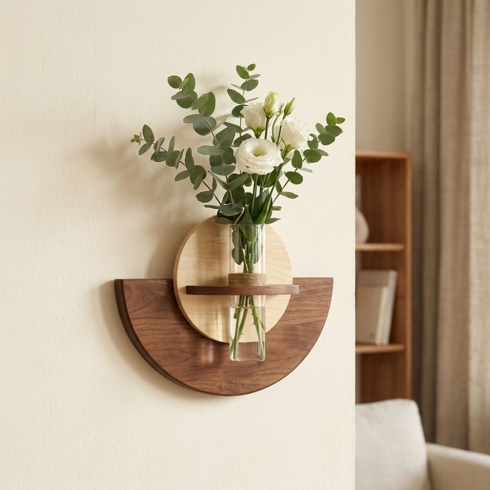 Oval Wood Wall Mount Flower Sh - Plant Support Stake 评论和价格