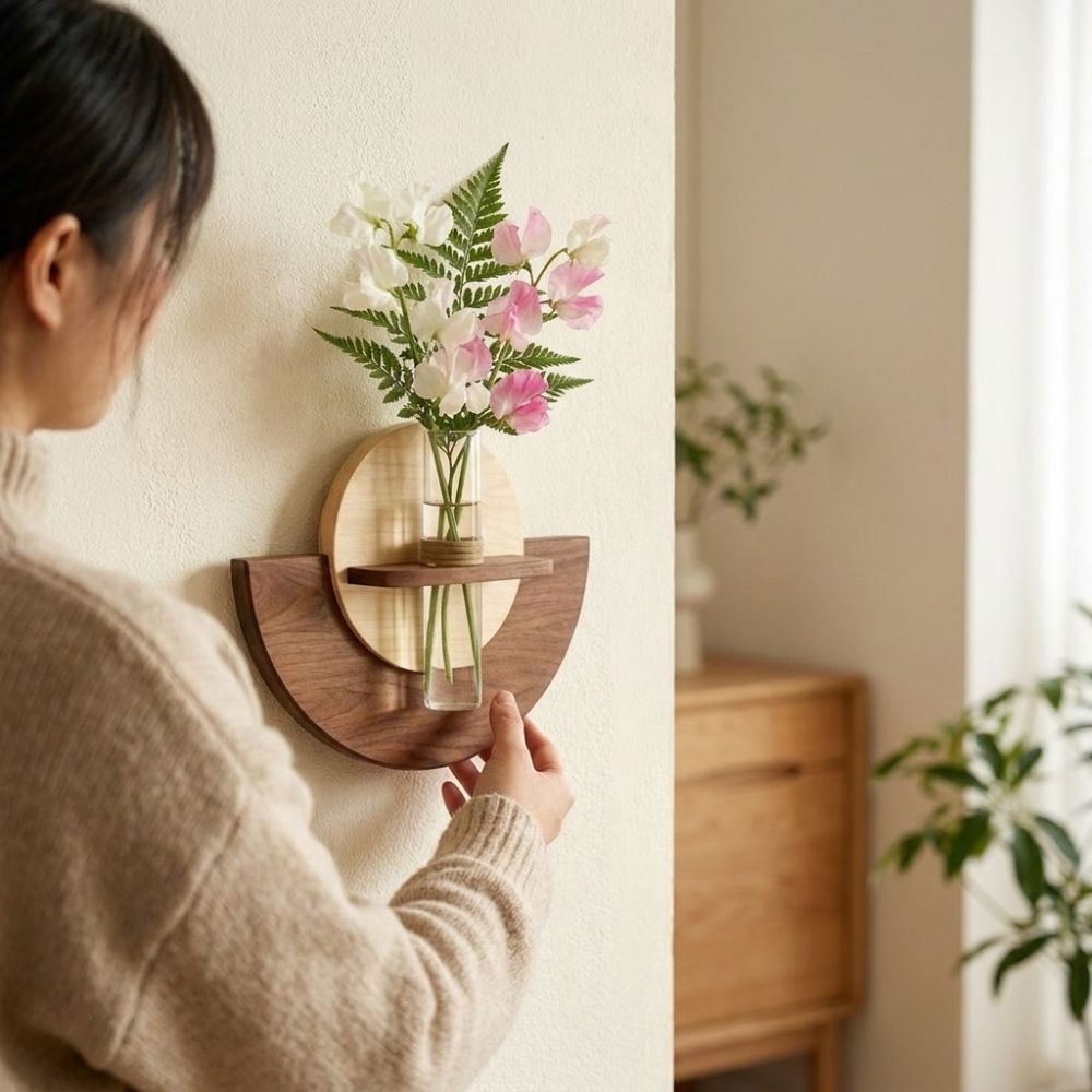 Oval Wood Wall Mount Flower Sh - Plant Support Stake 评论和价格