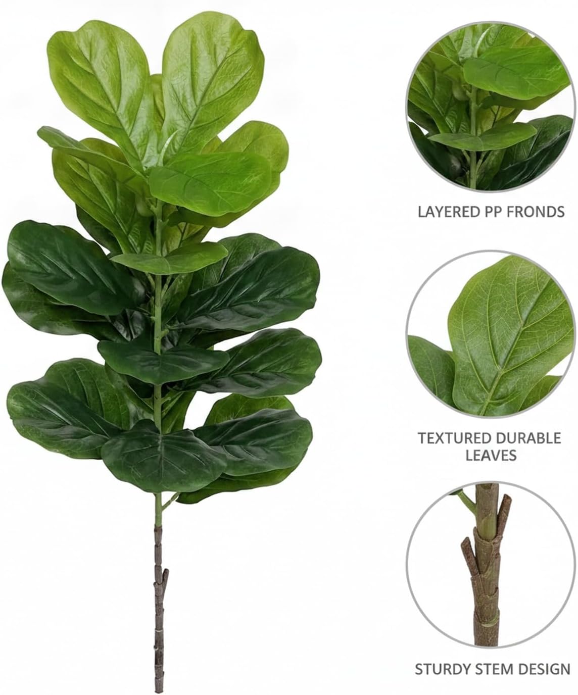 Large Plastic Artificial Fiddl - Fiddle Leaf Fig 评论和价格