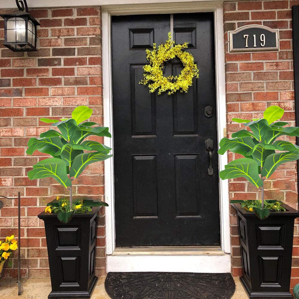 AB33-2Pcs Artificial Fiddle Le - Fiddle Leaf Fig 评论和价格